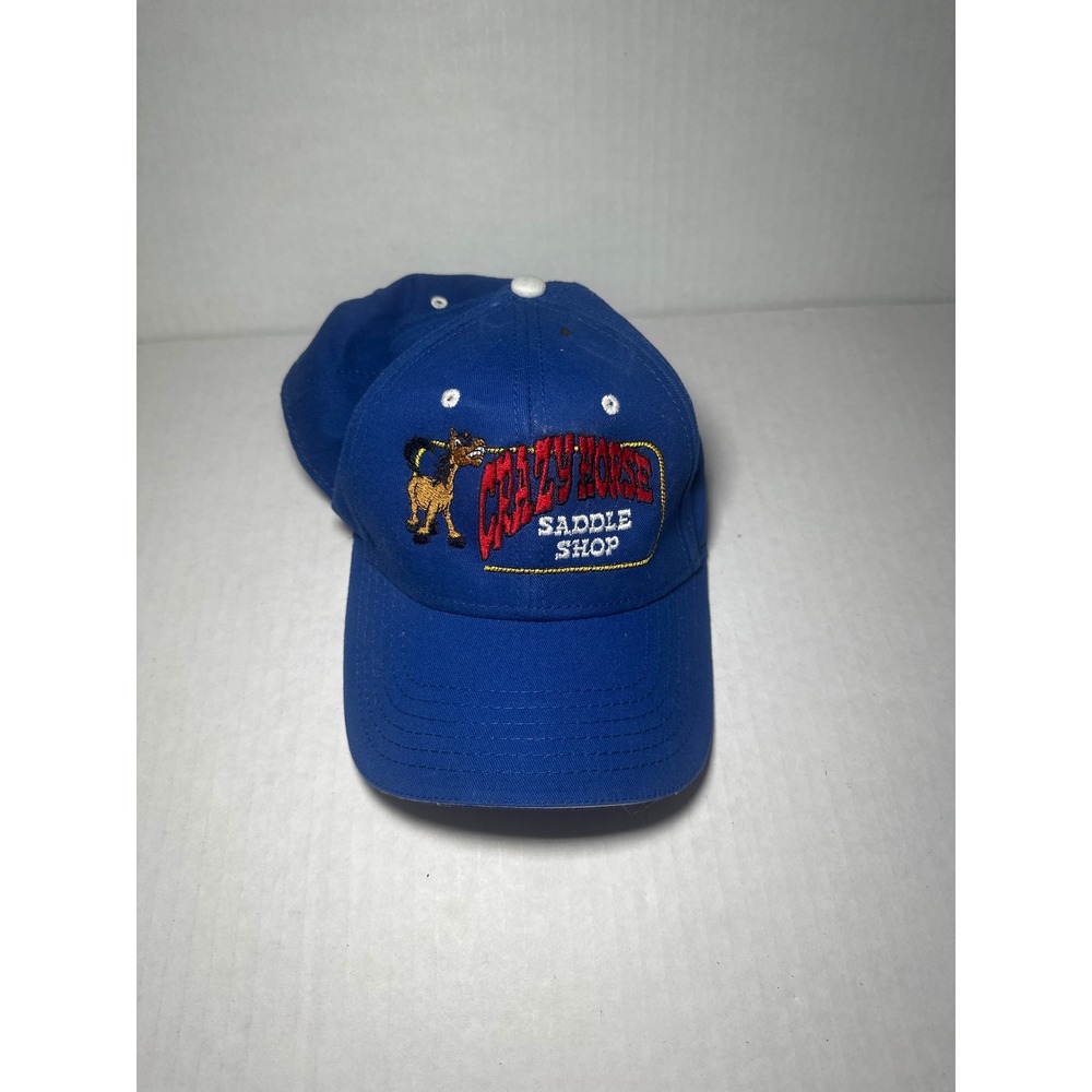 Otto Crazy Horse Saddle Shop Blue Embroidered Baseball Cap Hat One Size 23-370